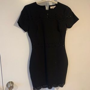 Likely laser cut black dress